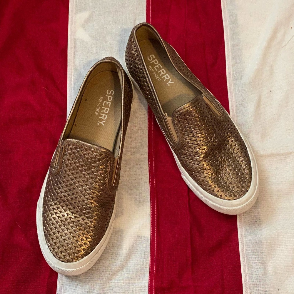 Gold Sperry Topsider Seaside Womens Size 7.5